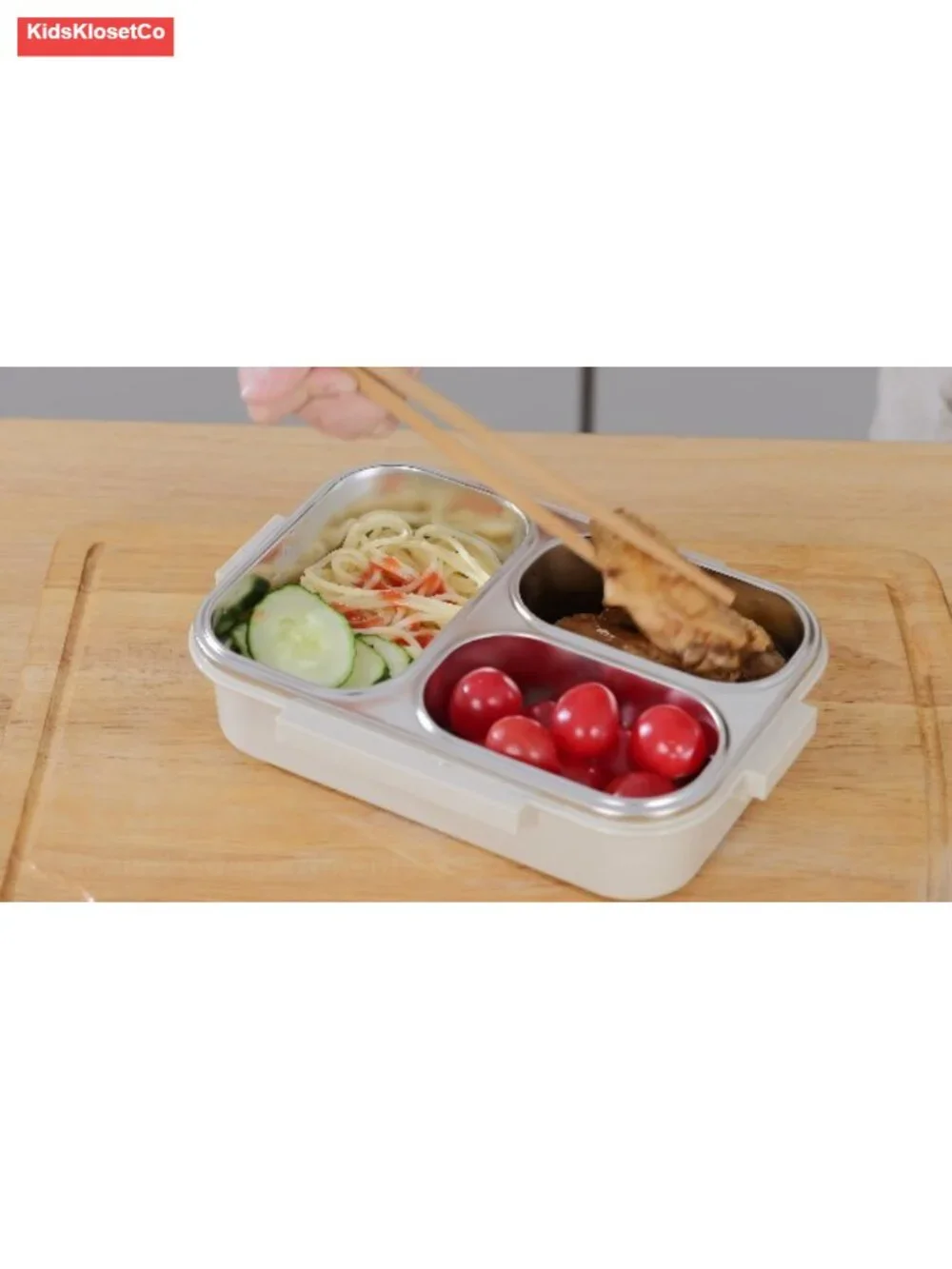 Stainless Steel Bento Box 25oz Leakproof 3 Compartments Kids Adults Lunch